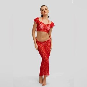 New Blackbough Red Lace Set